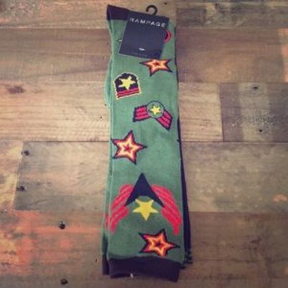 NWT Rampage Military Inspired Long Boot Socks - Picture 1 of 2